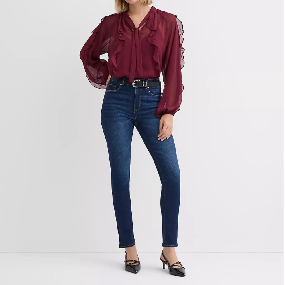 NWT LOFT High Rise Dark Wash Skinny Jeans